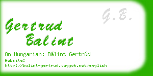 gertrud balint business card