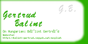 gertrud balint business card